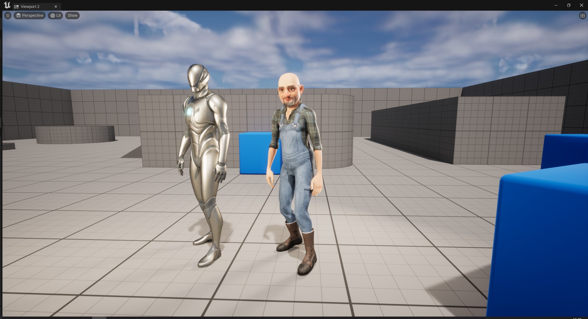 country man character cartoon semi-realistic sculpture Low-poly 3D model_26