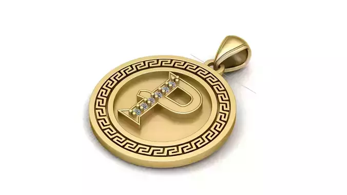 Alphabet P pendant 3d Printable Model