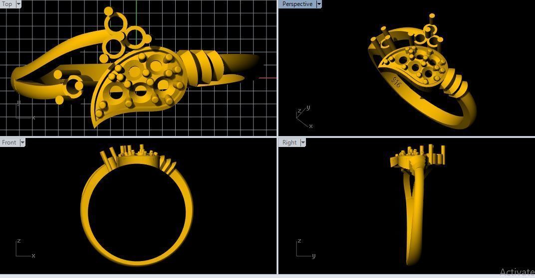 Cluster Ring 3dm file 3D print model_1