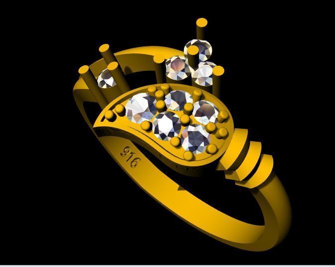 Cluster Ring 3dm file 3D print model_6