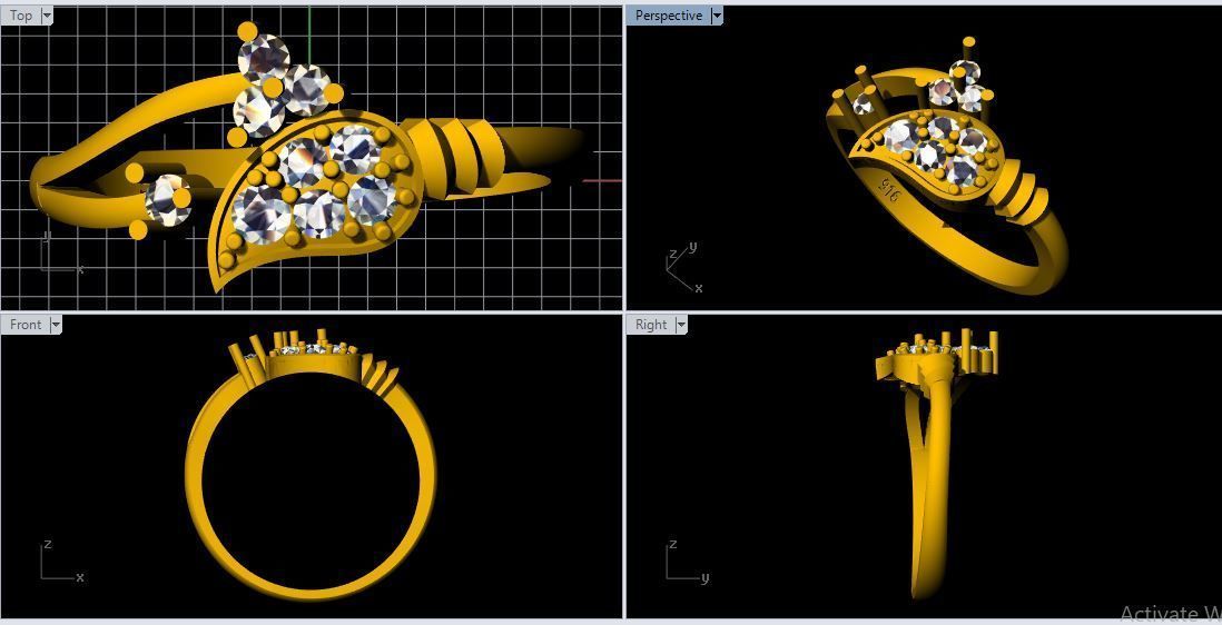 Cluster Ring 3dm file 3D print model_2