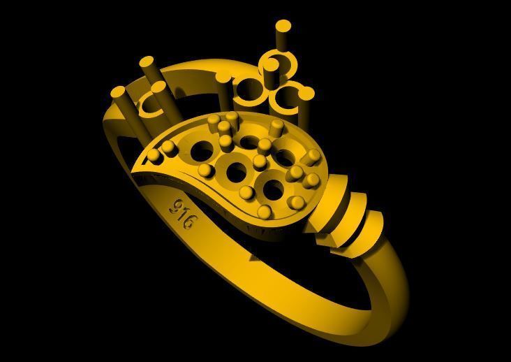 Cluster Ring 3dm file 3D print model_5