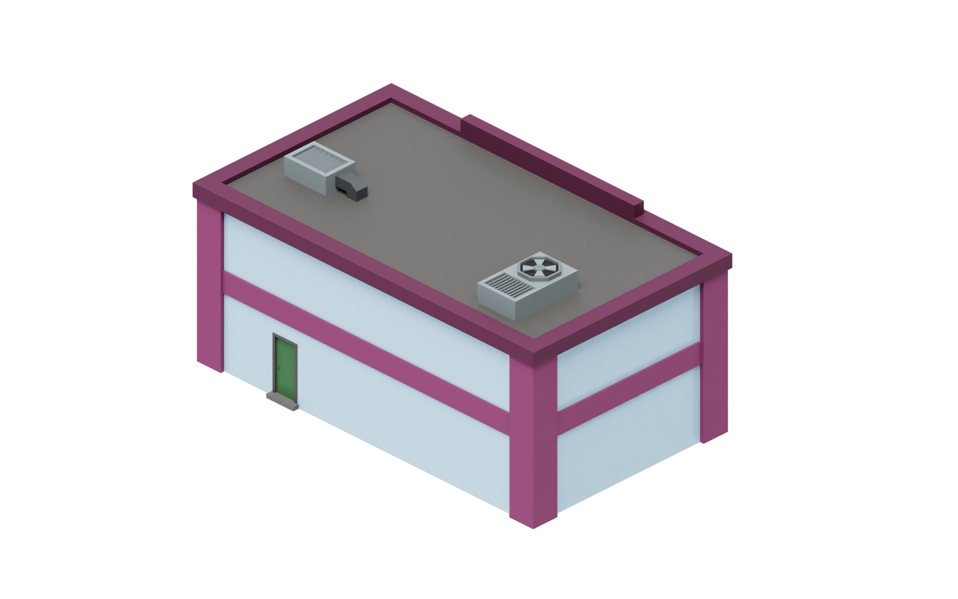 City Buildings Collection Part 1 Low-poly 3D model_13