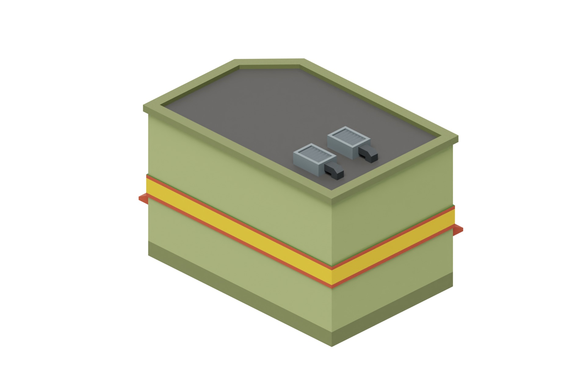 City Buildings Collection Part 1 Low-poly 3D model_9