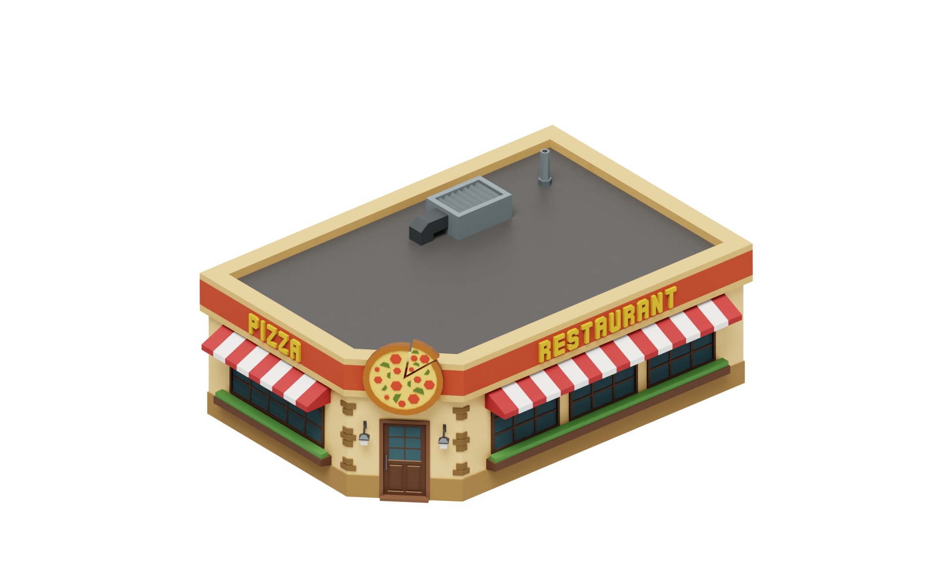 City Buildings Collection Part 1 Low-poly 3D model_6