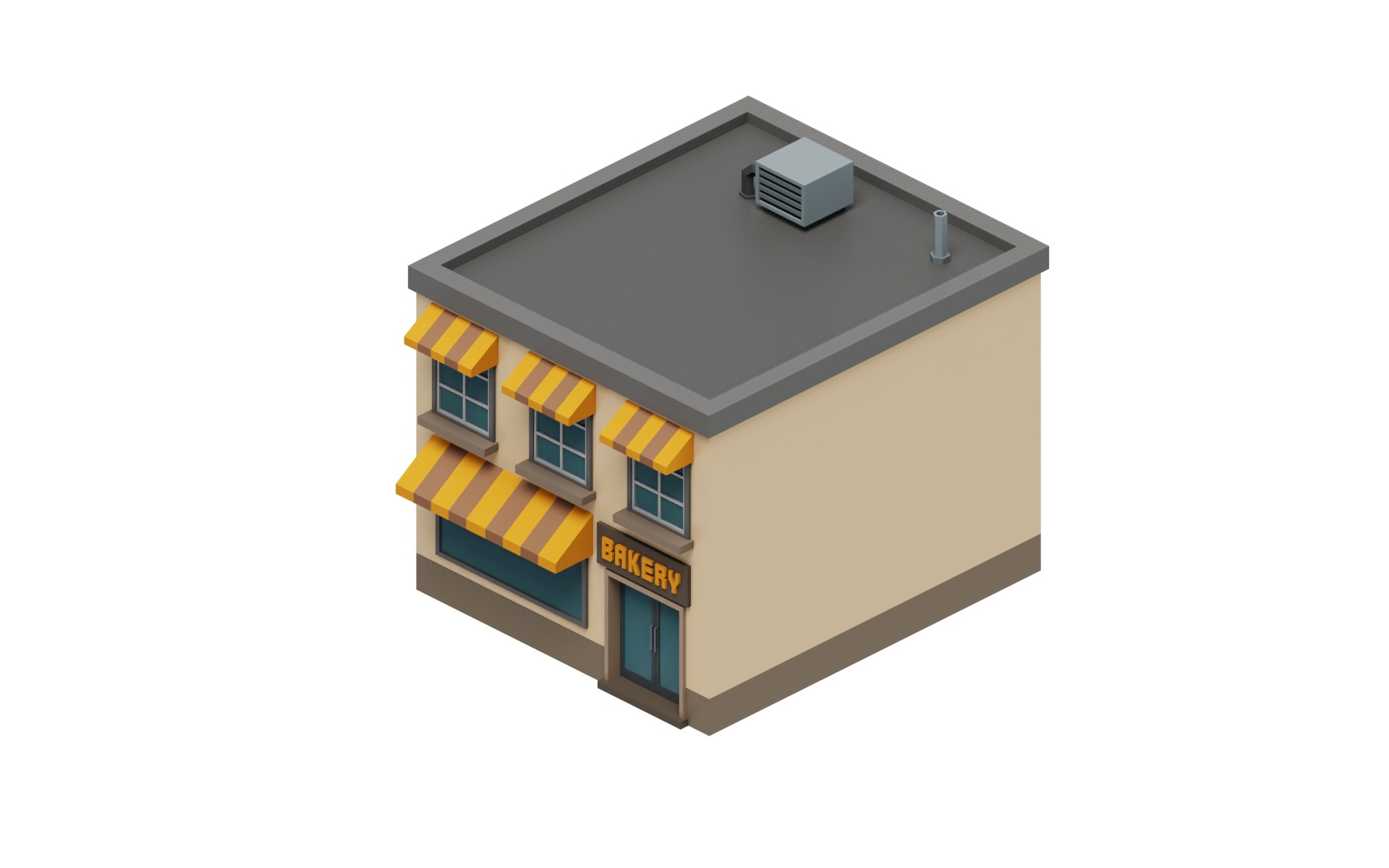 City Buildings Collection Part 1 Low-poly 3D model_4