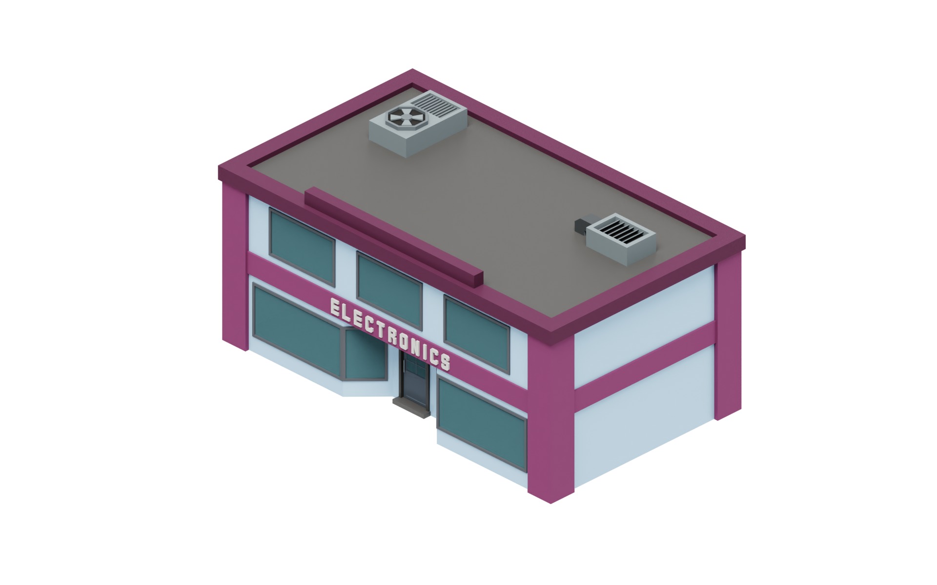 City Buildings Collection Part 1 Low-poly 3D model_12