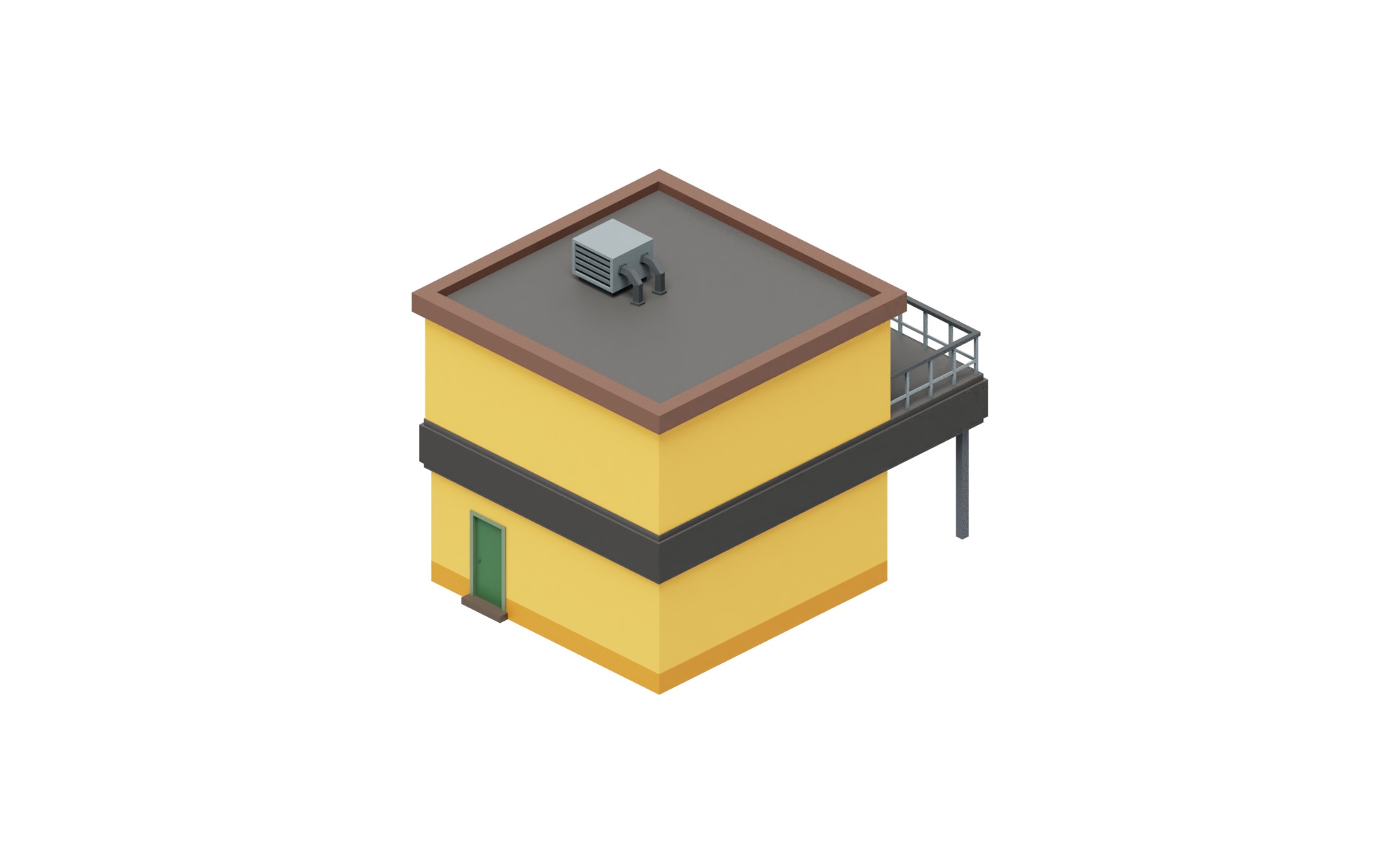 City Buildings Collection Part 1 Low-poly 3D model_15