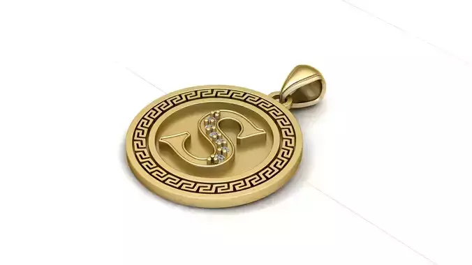 Alphabet s Pendant 3d Printable Model 3D print model