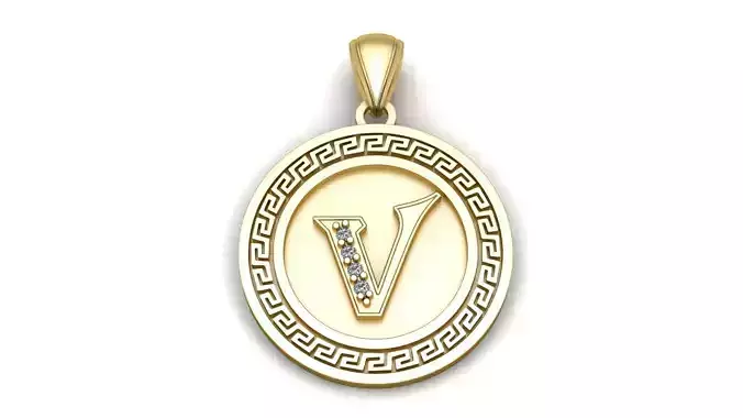 Alphabet v Pendant 3d Printable Model