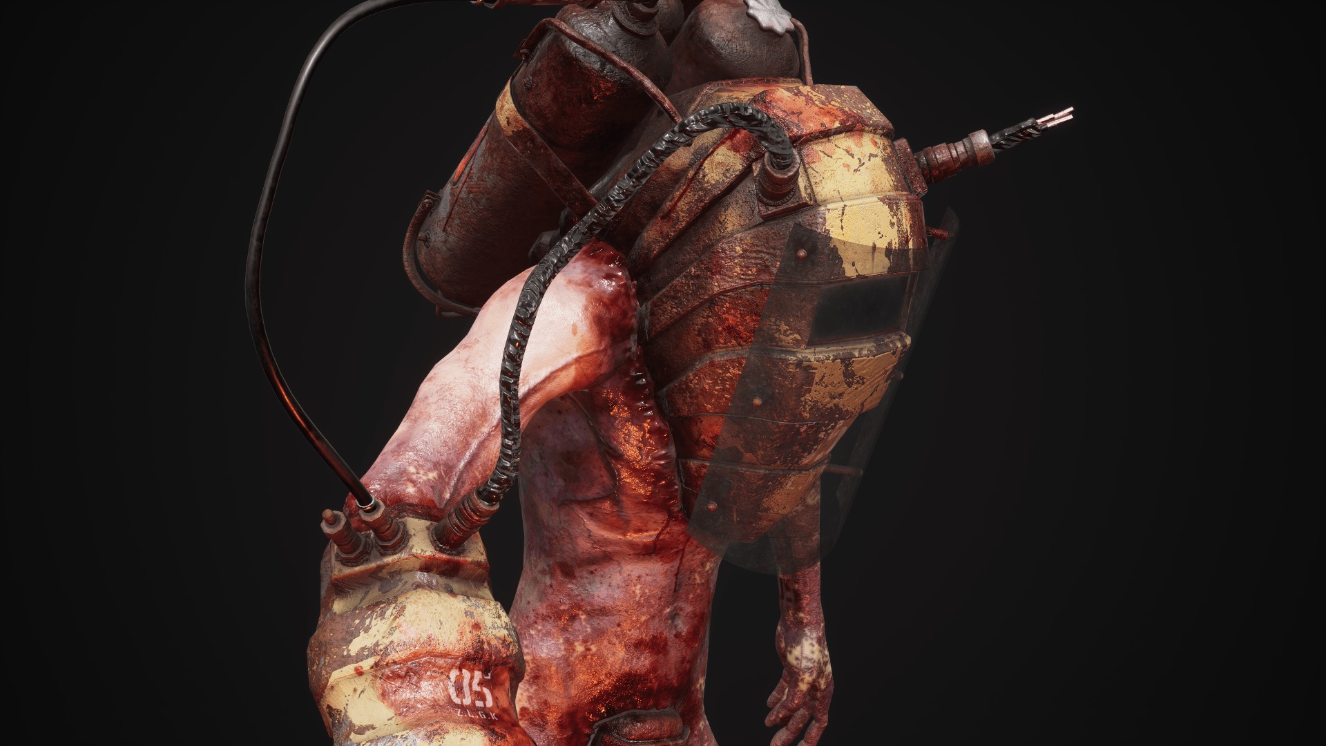 Sci-fi Cyber Victim 5 Low-poly 3D model_11