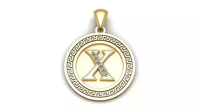 Alphabet x Pendant 3d Printable Model