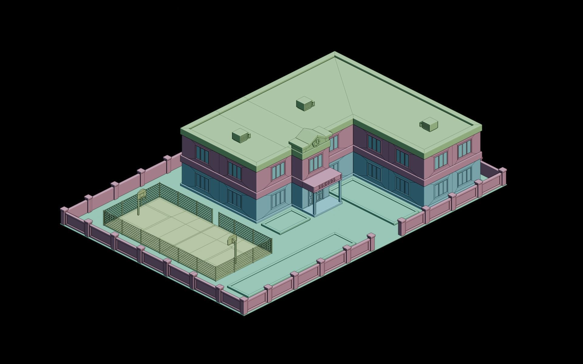 City Buildings Collection Part 2 Low-poly 3D model_21