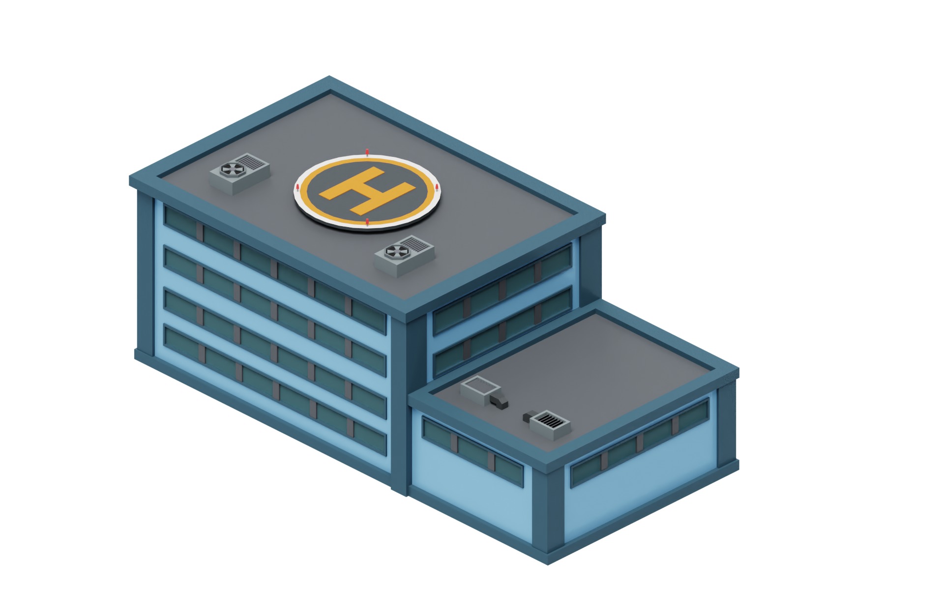 City Buildings Collection Part 2 Low-poly 3D model_11