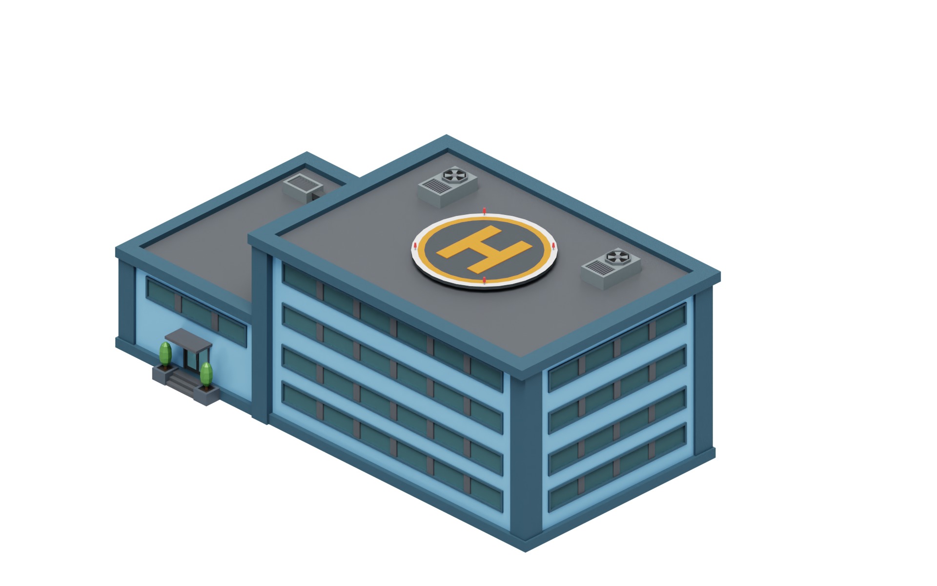 City Buildings Collection Part 2 Low-poly 3D model_10