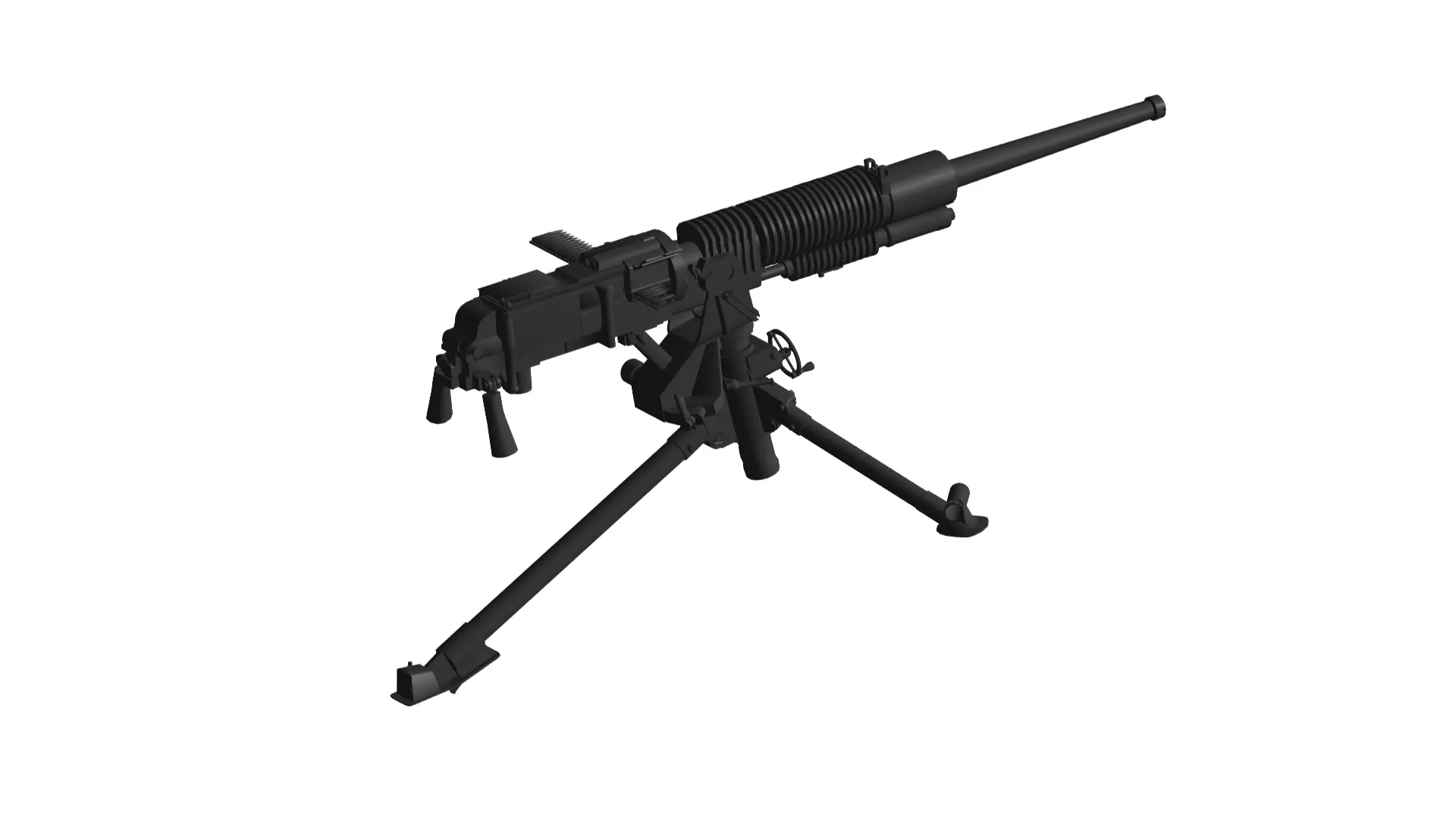Type 92 heavy machine gun 3D model_0