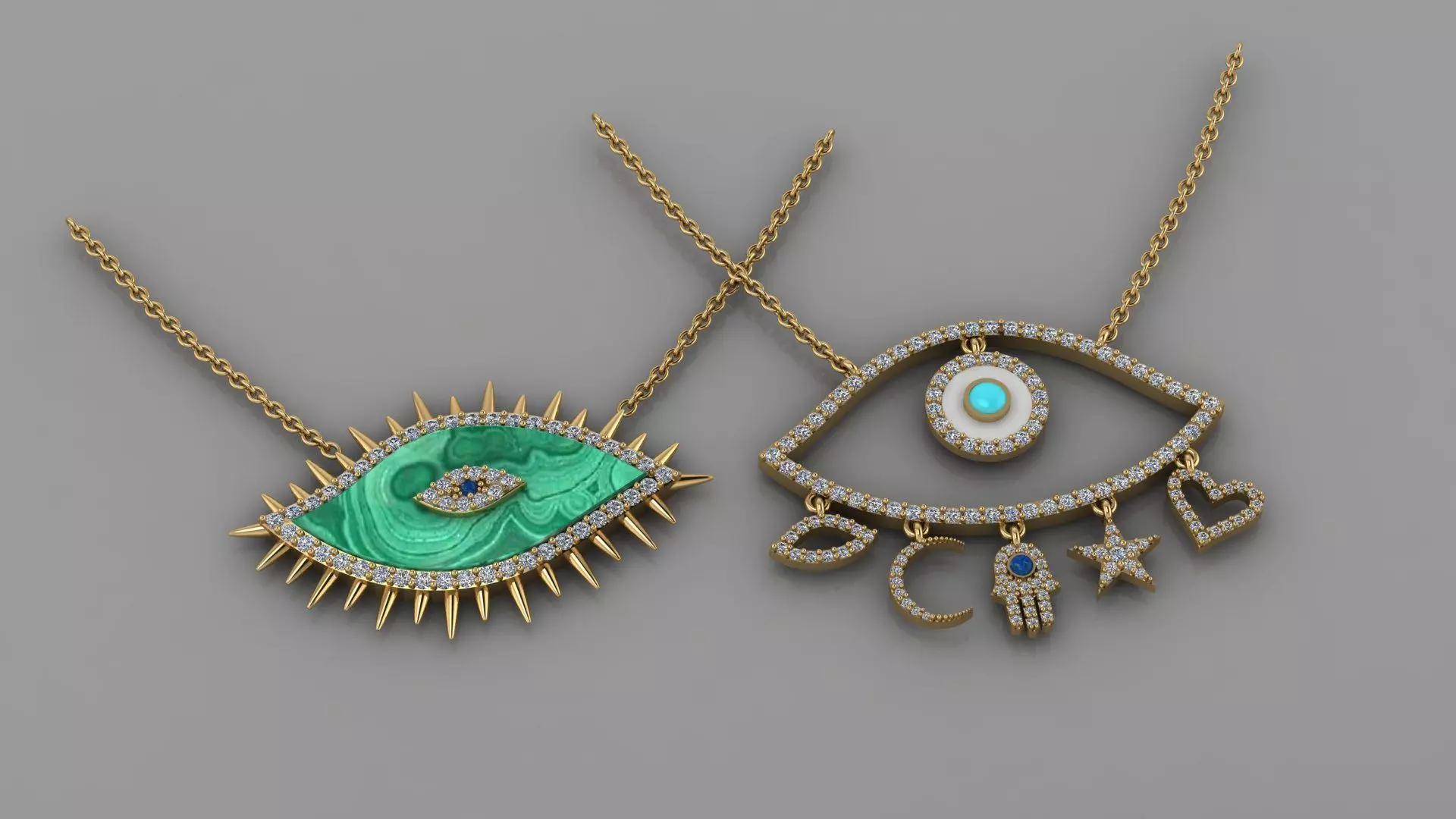 evil eye pendant enemel o14 3D print model