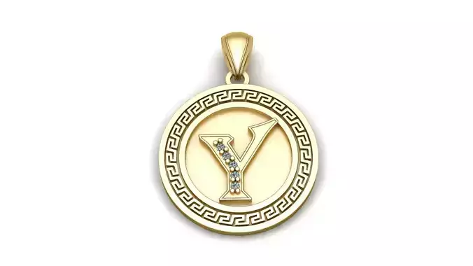 Alphabet Y pendant 3d printable Model