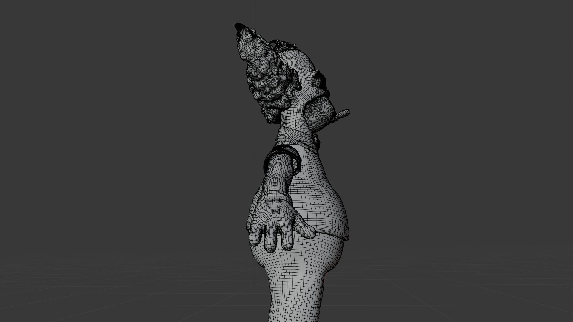 Krusty The Clown Simpsons Stylized Cartoon Character Rigged Low-poly 3D model_14