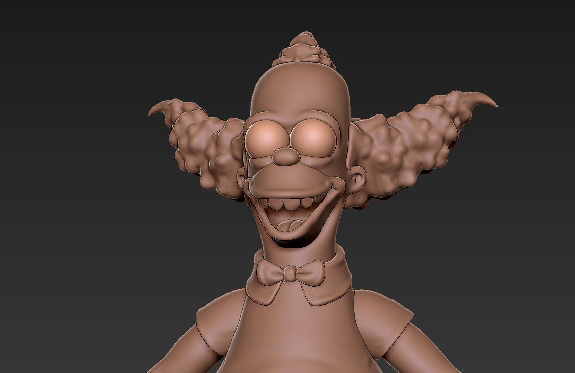 Krusty The Clown Simpsons Stylized Cartoon Character Rigged Low-poly 3D model_2