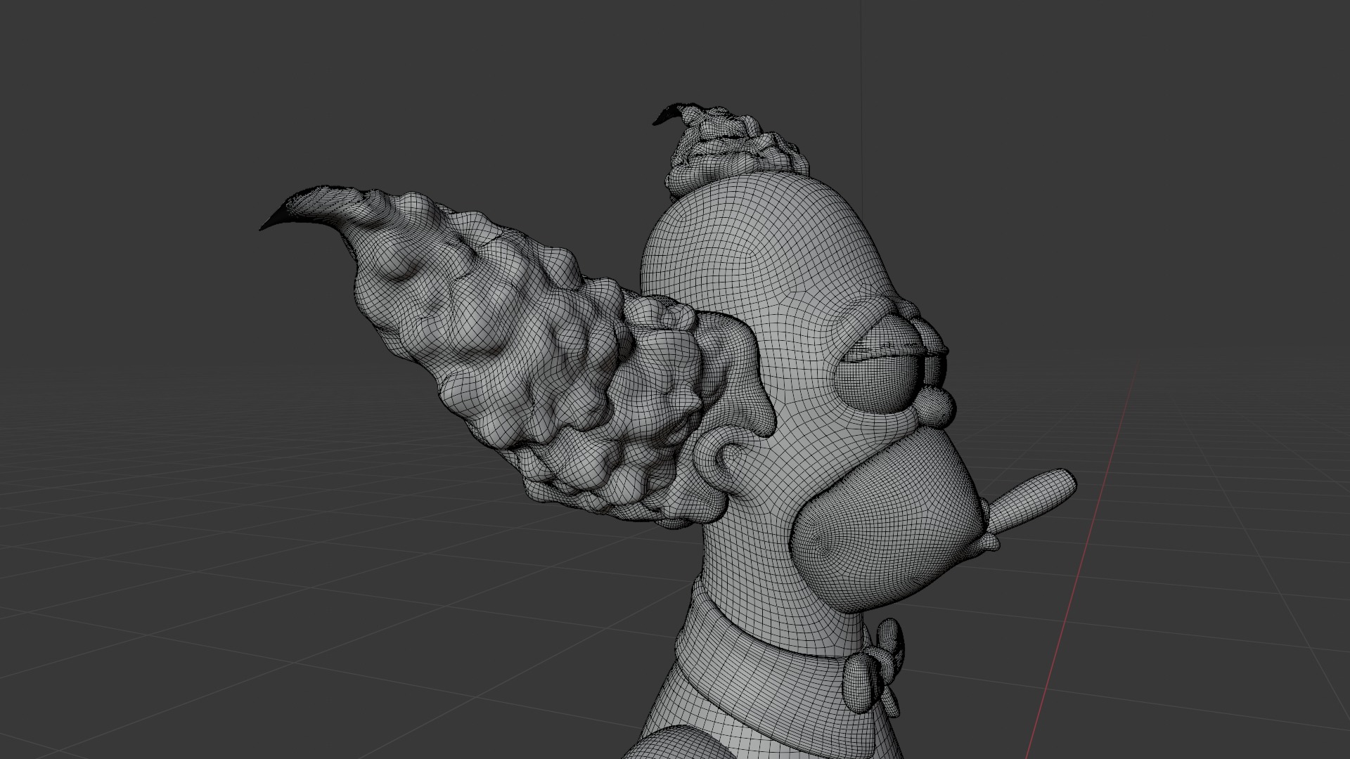 Krusty The Clown Simpsons Stylized Cartoon Character Rigged Low-poly 3D model_15