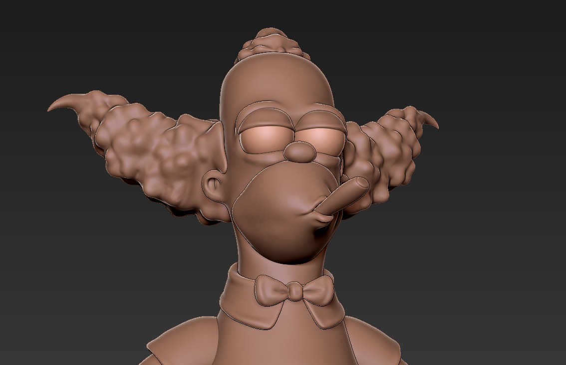Krusty The Clown Simpsons Stylized Cartoon Character Rigged Low-poly 3D model_12