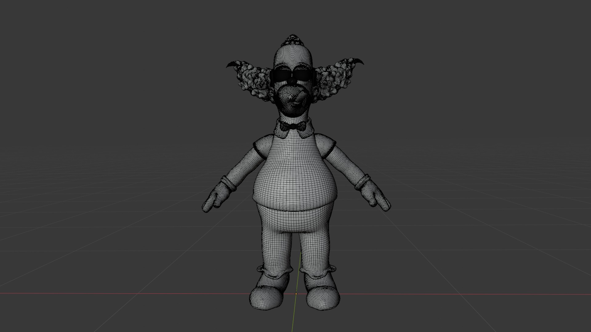 Krusty The Clown Simpsons Stylized Cartoon Character Rigged Low-poly 3D model_13