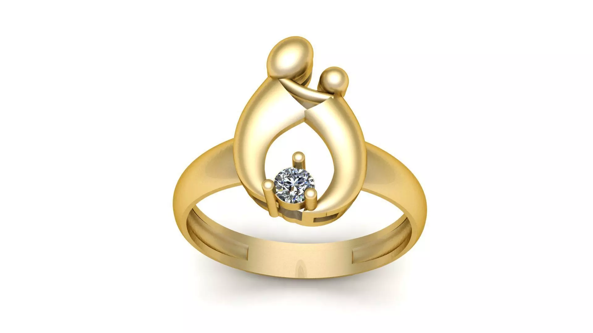 Mother Daughter Baby Child Diamond rng 3d Printable Model 3D print model