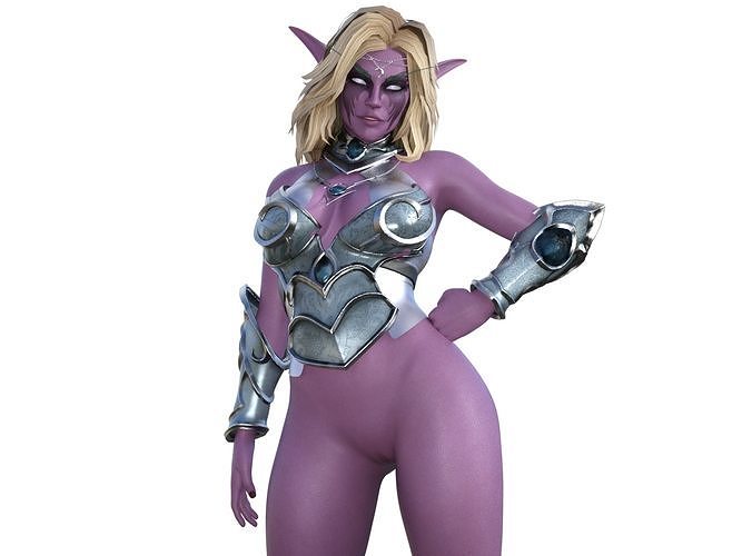 night elf warrior stand 3D print model