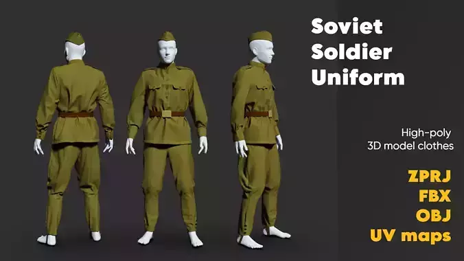 3D model Clothing high-poly Soviet Soldier Military  Uniform