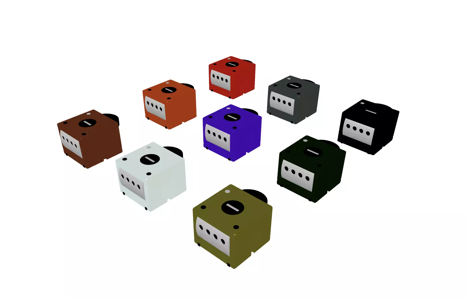 Nintendo GameCube - Quality 3D Model with Color Variations Low-poly 3D model_0