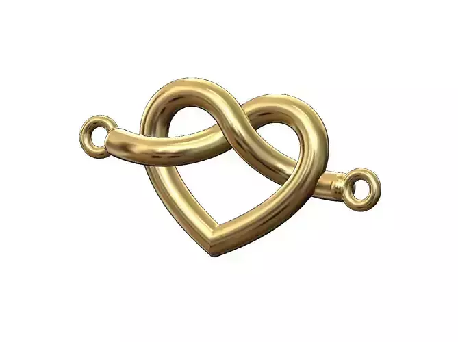 Knot braided twisted wire heart bracelet charm pendant