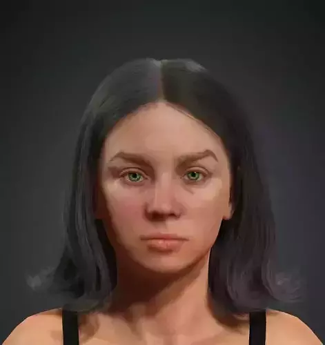 3D Character Model with Detailed Facial Features Low-poly 3D model