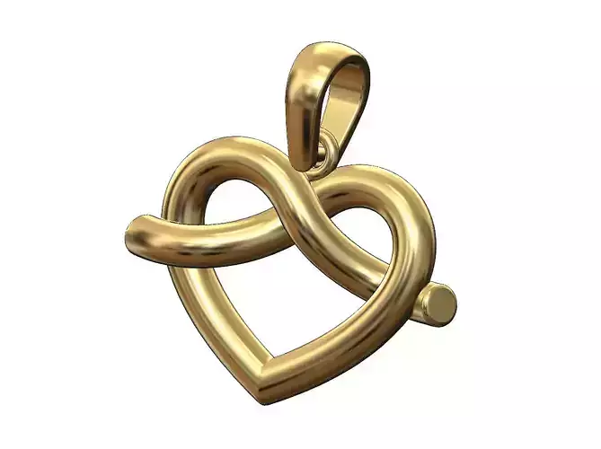 Knot braided twisted wire heart pendant charm bail