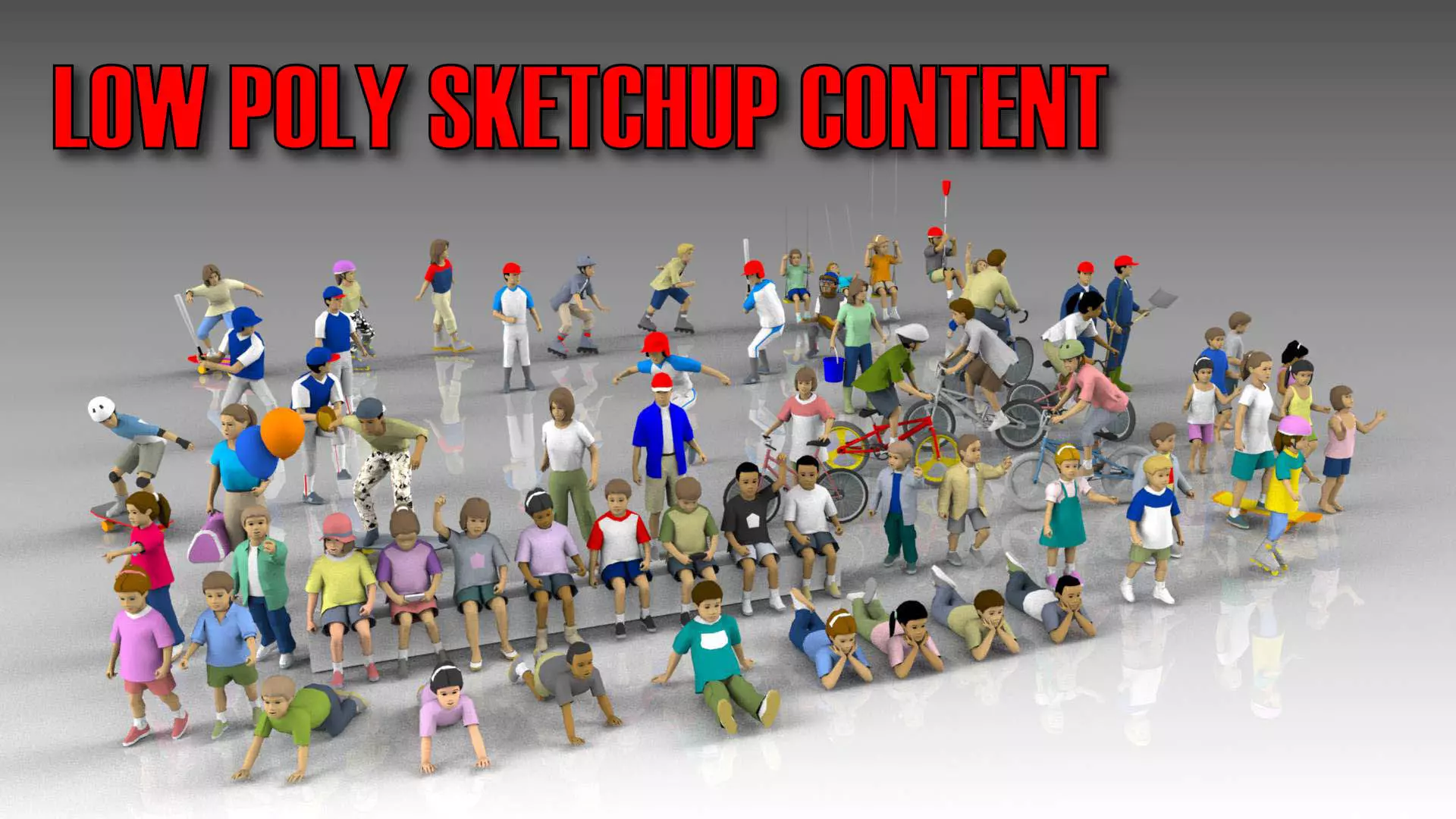 Low Poly Kids Low-poly 3D model_0