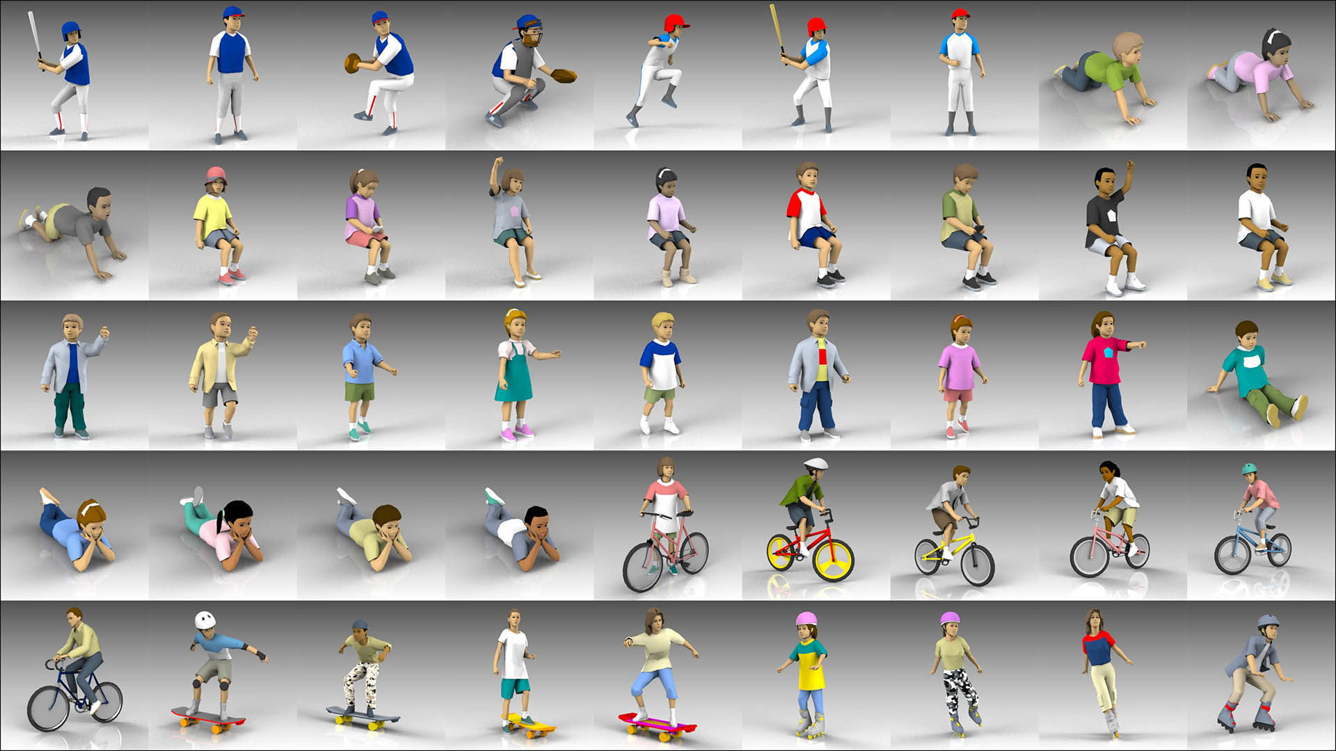 Low Poly Kids Low-poly 3D model_3