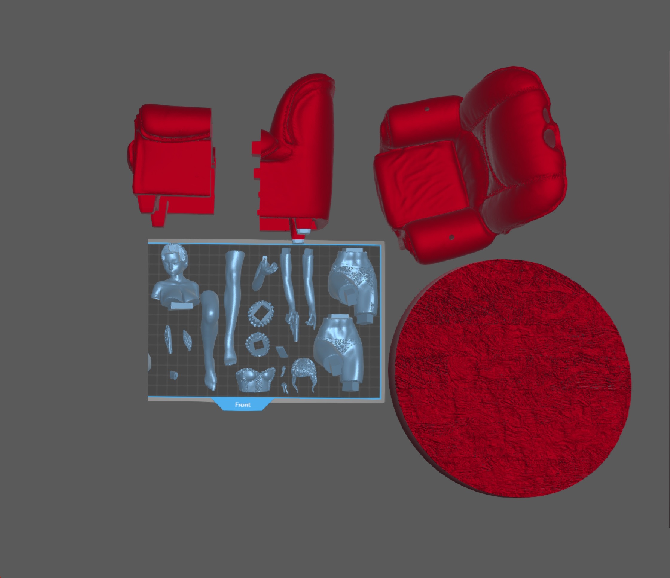 Waitress Figurine 3D Print Model STL 3D print model 3D print model_7