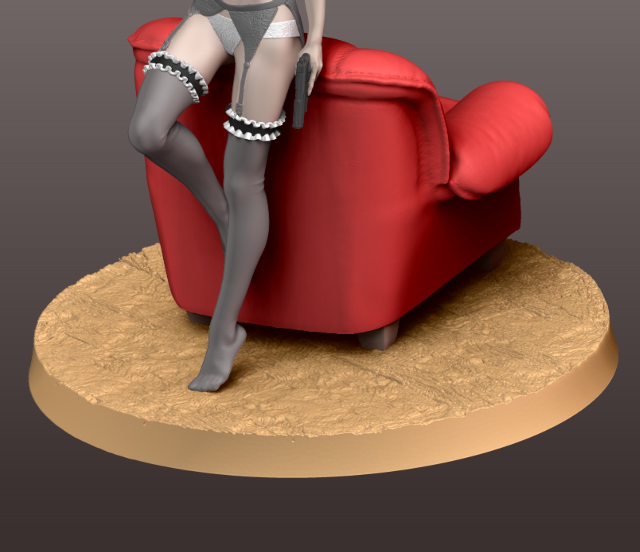 Waitress Figurine 3D Print Model STL 3D print model 3D print model_3