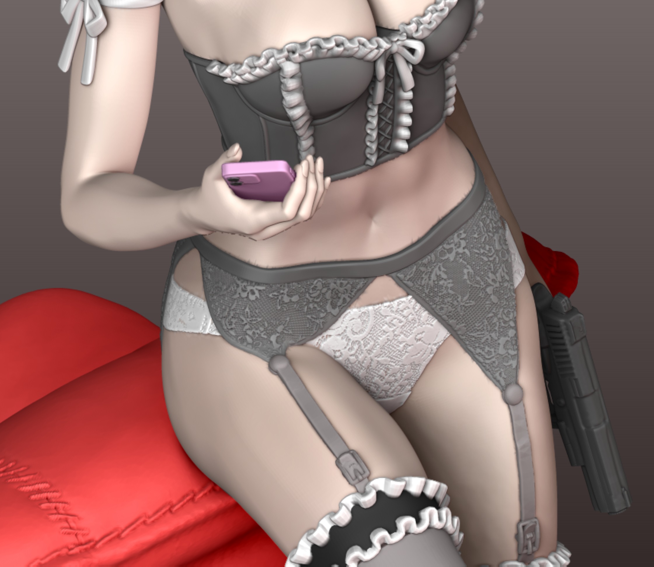 Waitress Figurine 3D Print Model STL 3D print model 3D print model_1