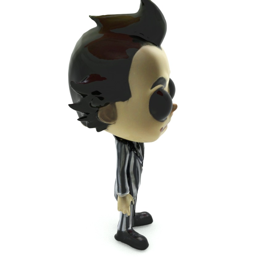 chibi style version of Beetlejuice Low-poly 3D model_5