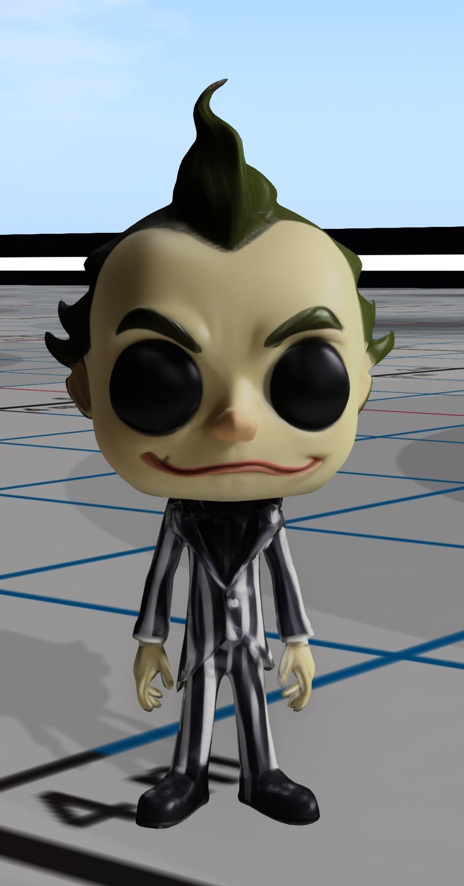 chibi style version of Beetlejuice Low-poly 3D model_1