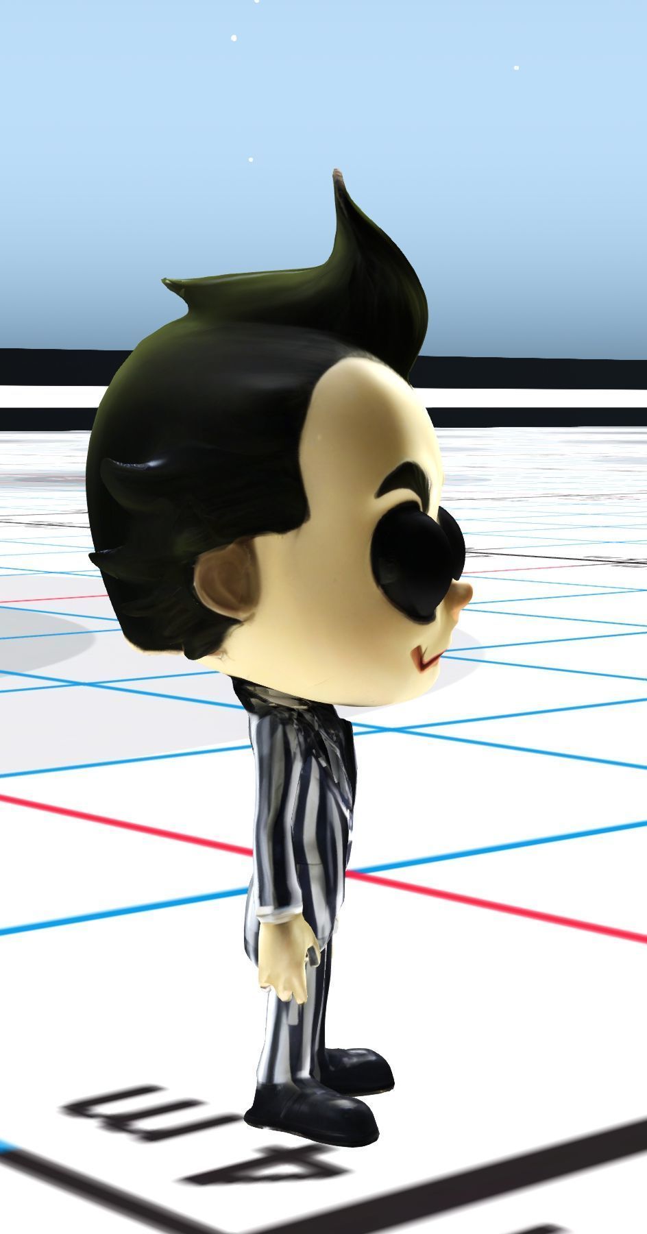 chibi style version of Beetlejuice Low-poly 3D model_2