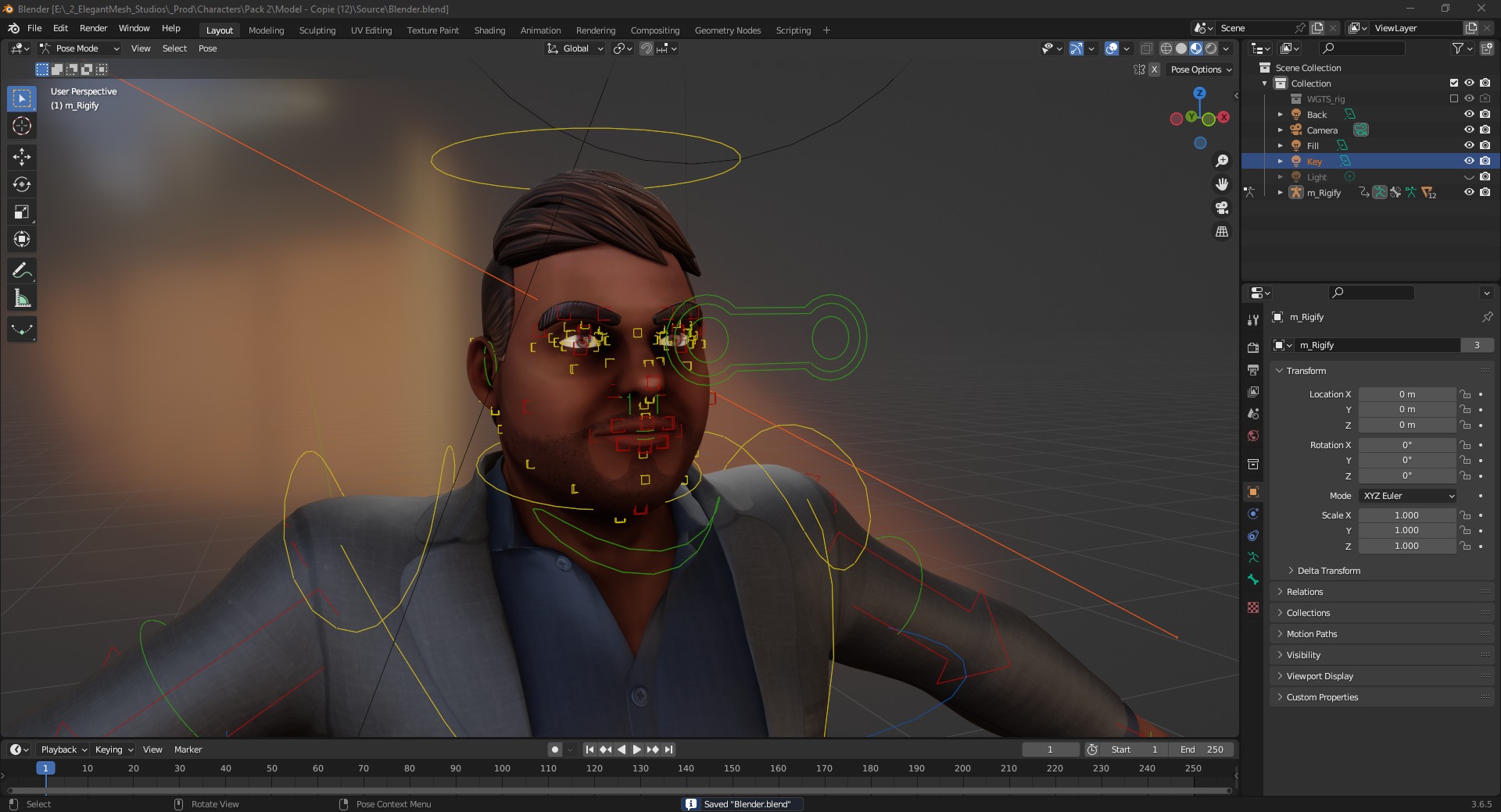 Elegant Black Man standing cartoon  high-quality character Low-poly 3D model_18