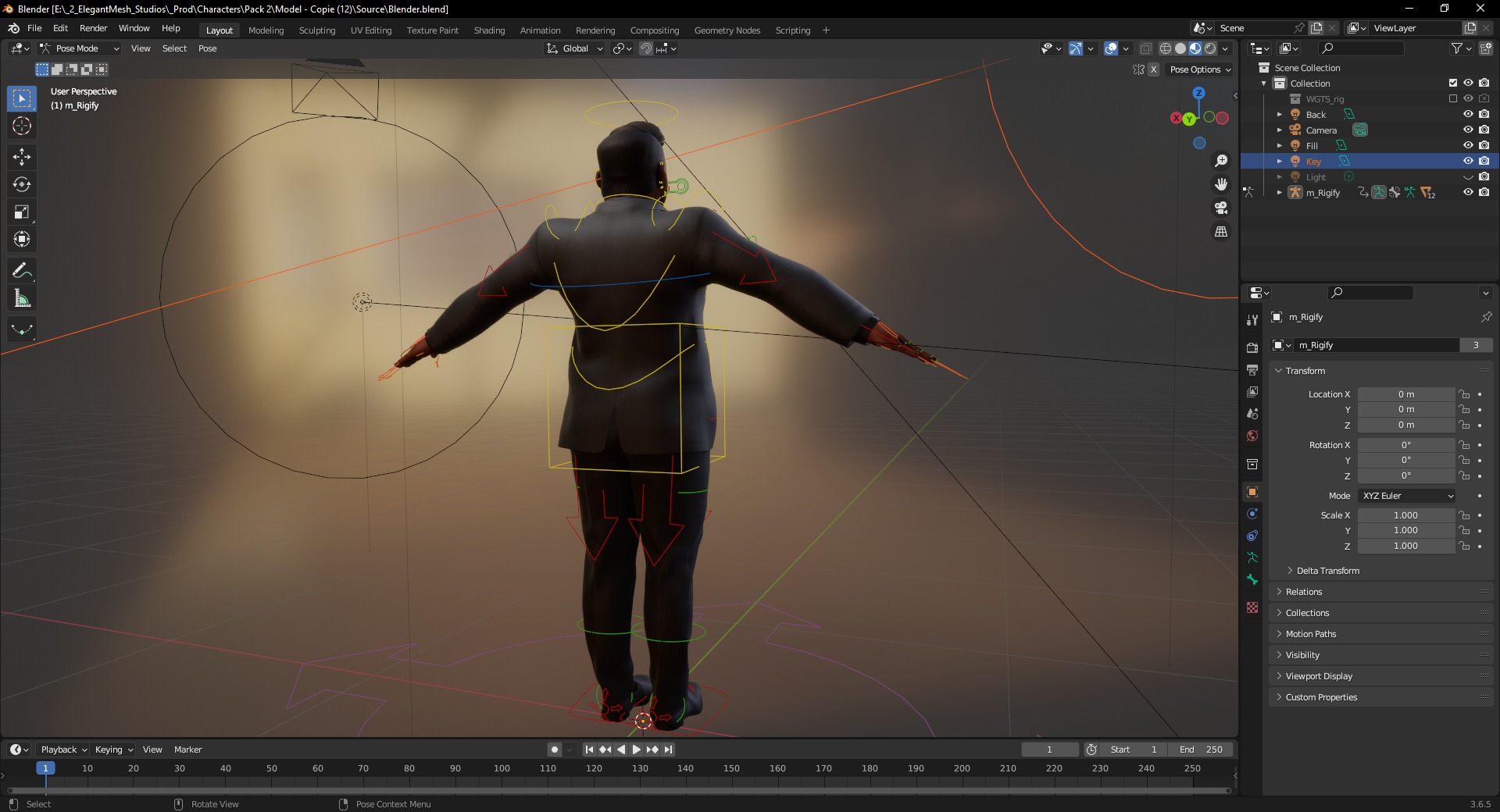 Elegant Black Man standing cartoon  high-quality character Low-poly 3D model_20