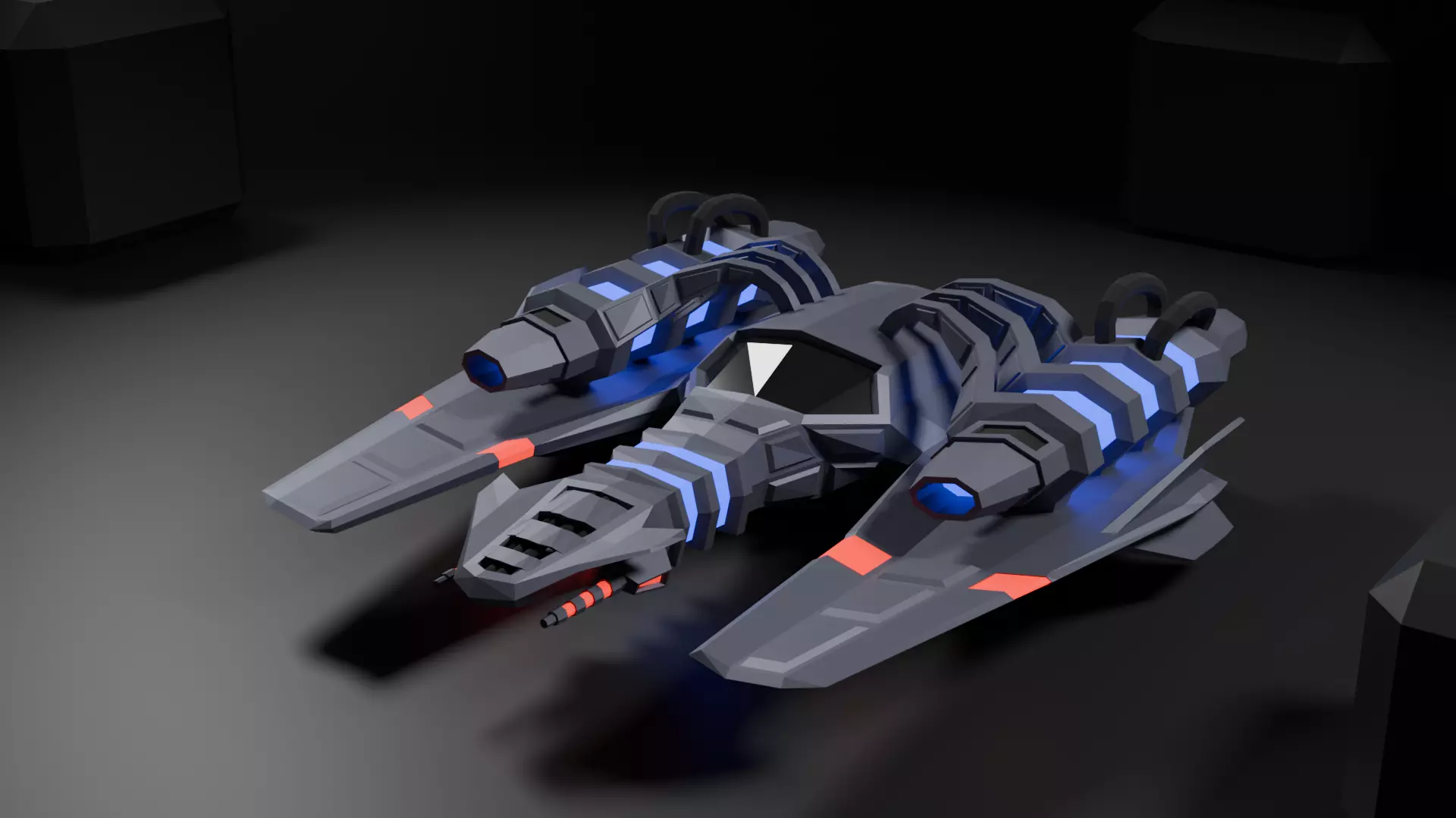Scifi Spaceship - aka Nova-X Low-poly 3D model