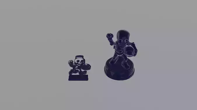 Skull Trophy and Medal for Printing 3D Unique Award Set