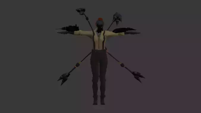 drill woman 3D model
