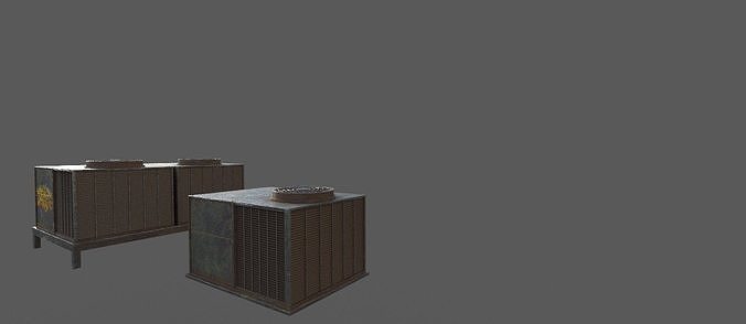 Roof Unit Low-poly 3D model 3