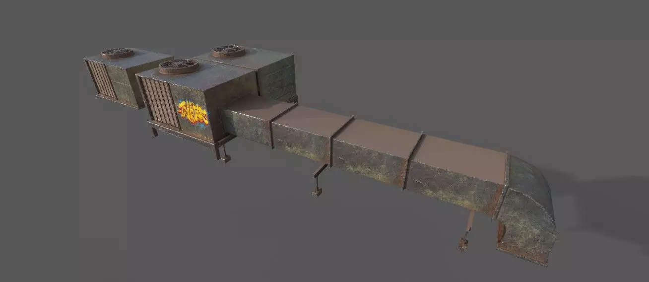 Roof Unit Low-poly 3D model