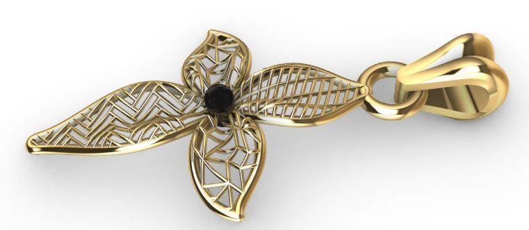 Direct Casting Flower Pendant Texture 3D print model  3D print model_6